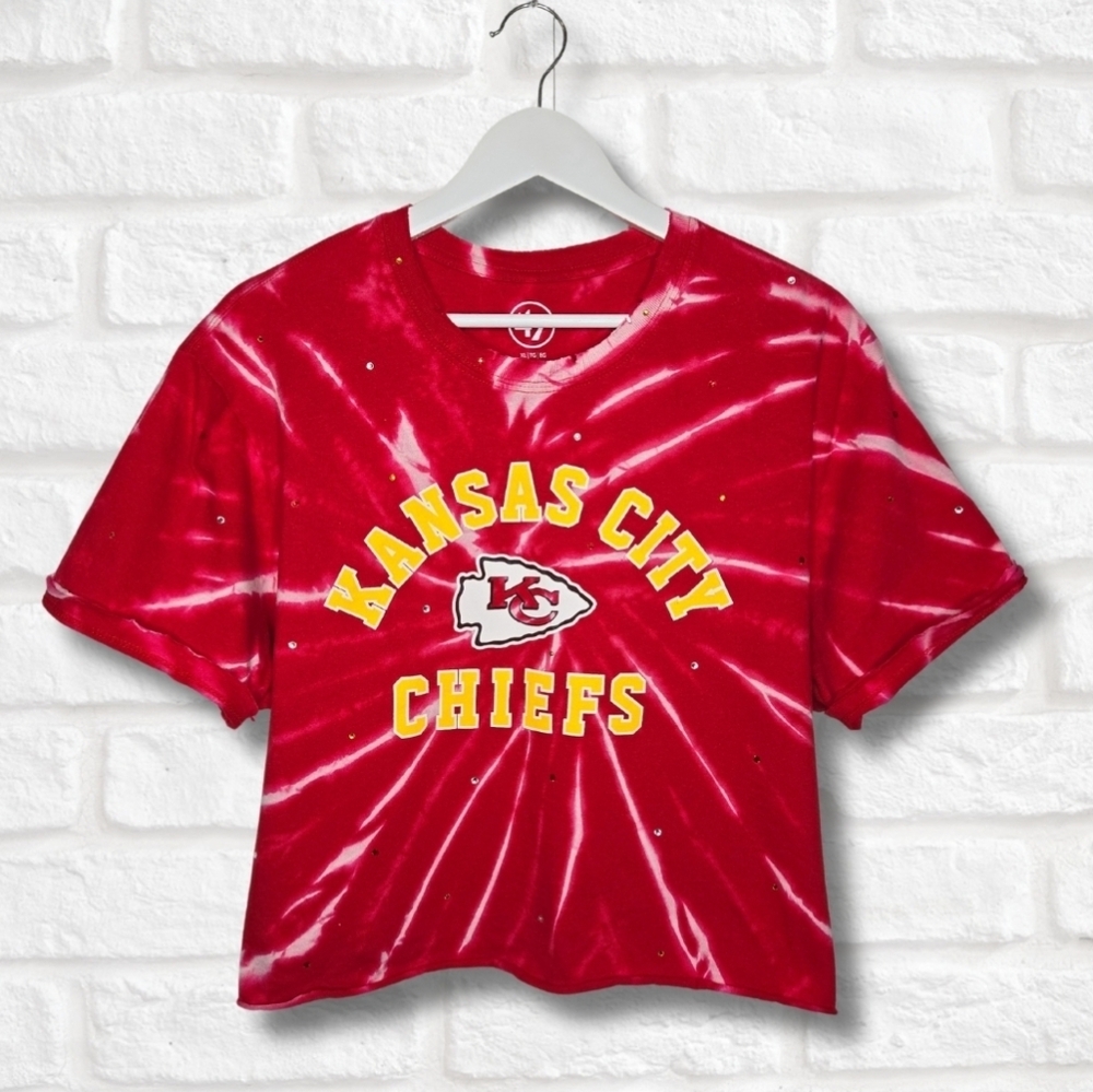 Kansas City Chiefs Crop Top W/Rhinestones